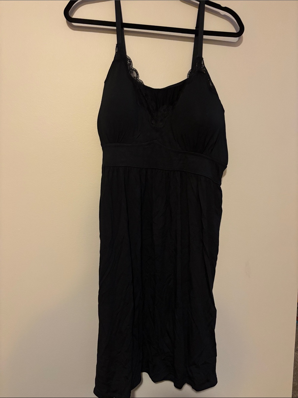 knix Black Lace-Trim Slip Chemise NWOT